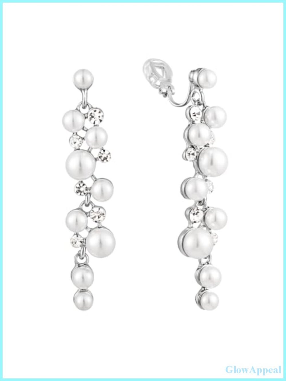 Clip On Earrings Simulated Pearl Wedding Bridal Dangling Dangle for Women
